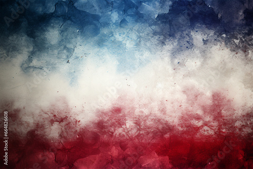 4th of July or Memorial Day background, July 4th red white and blue colors with soft faded watercolor star border texture design and blank white center, veteran's day patriotic color background