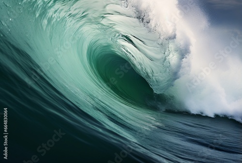 Big Green Body Surf Waves in the Style of Abstract Photography