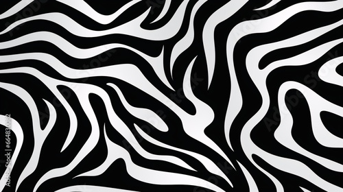 Abstract Black and White Zebra Lines Pattern with Irregular Composition