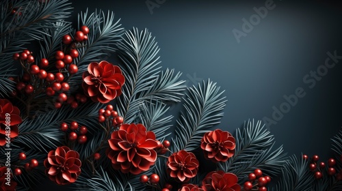 Merry Christmas Lettering With Pine Leaves , Merry Christmas Background , Hd Background