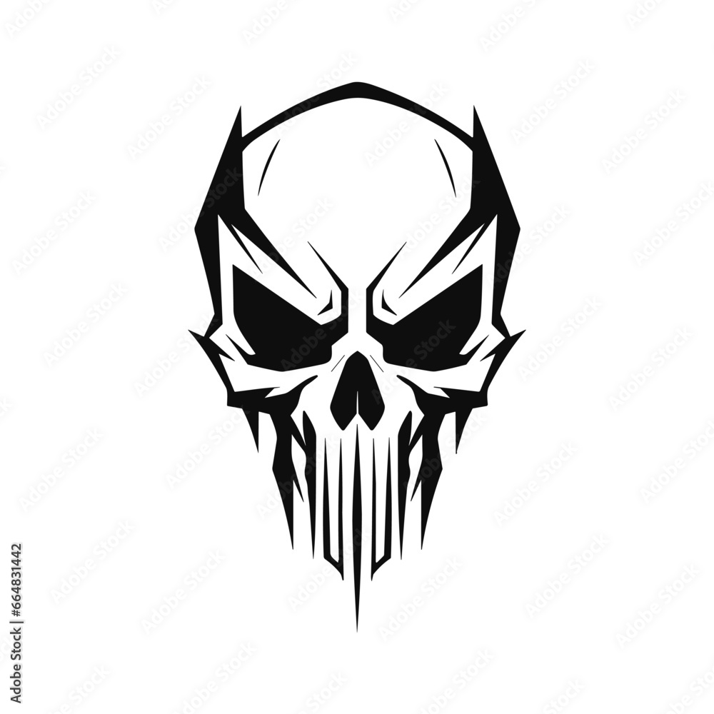 Obraz premium Artistic vector of a skull illustration. Suitable for tattoo, design, and logo. 