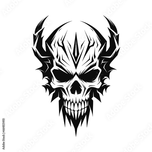 Artistic vector of a skull illustration. Suitable for tattoo, design, and logo. 