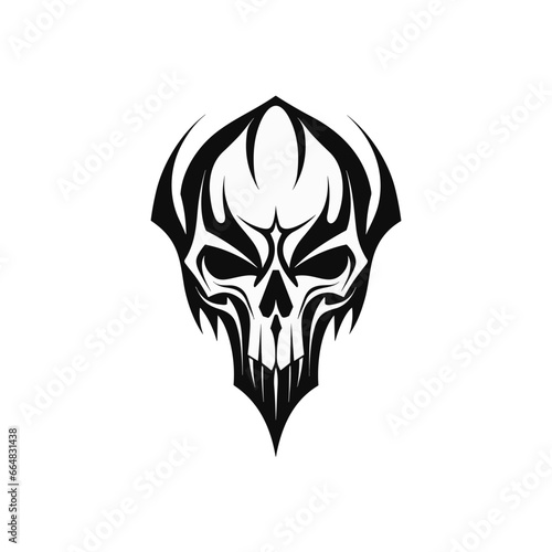 Artistic vector of a skull illustration. Suitable for tattoo, design, and logo. 