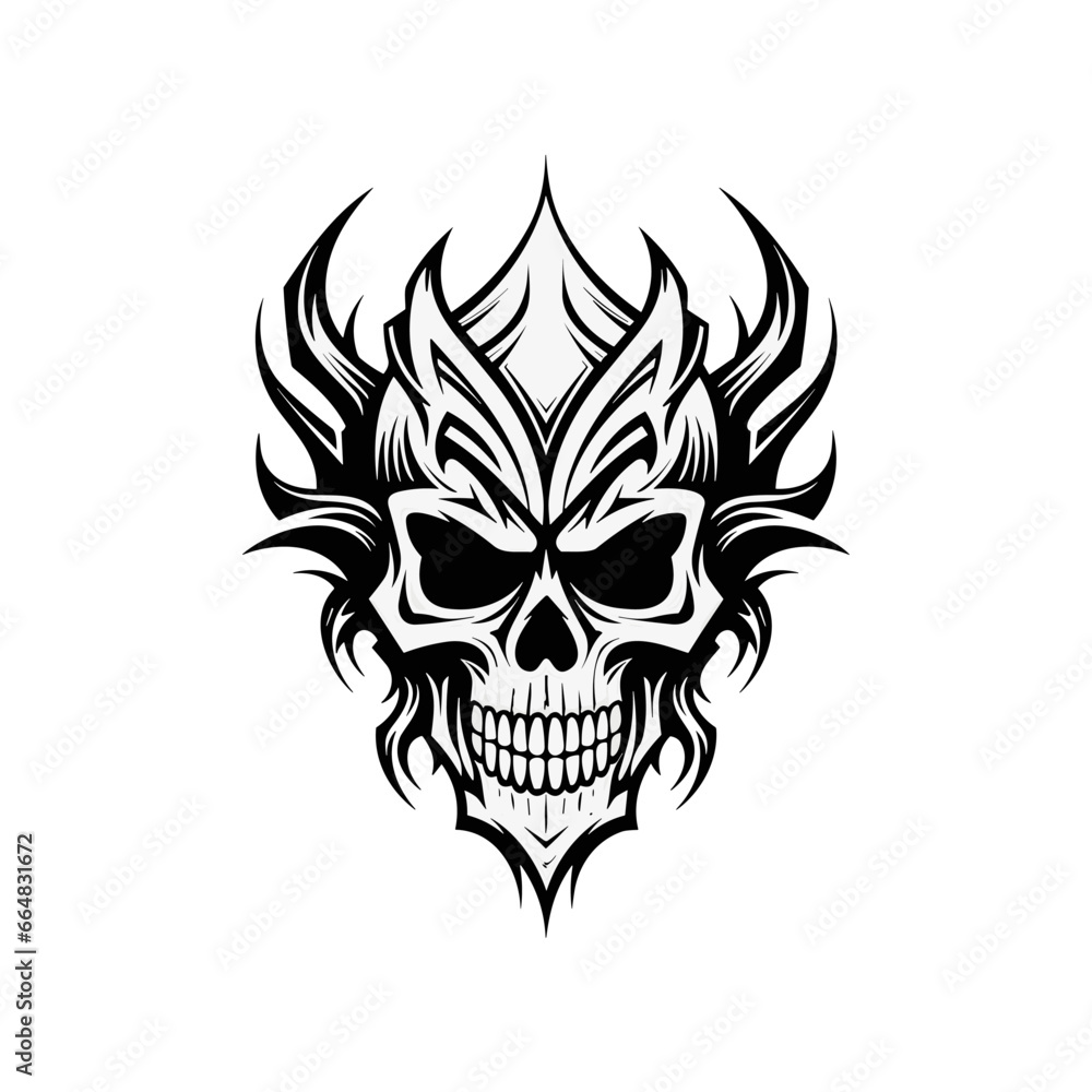 Artistic vector of a skull illustration. Suitable for tattoo, design, and logo. Artistic vector of a skull illustration. Suitable for tattoo, design, and logo.