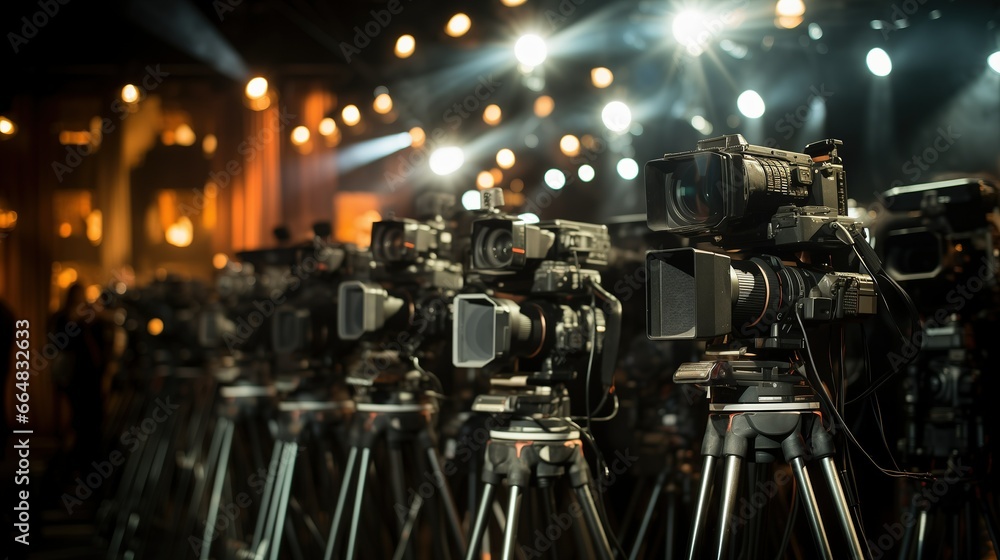 Lights, Cameras, Flashes: Media and Paparazzi Cameras Capture Glitz and Glamour, Generative AI Lights, Cameras, Flashes: Media and Paparazzi Cameras Capture Glitz and Glamour, Generative AI