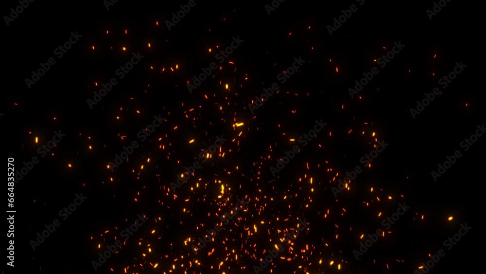 Flying sparks and coals from a fire. abstract glowing particles of burning fire and smoke on a black background, bonfire flares Flying sparks and coals from a fire. abstract glowing particles of burning fire and smoke on a black background, bonfire flares