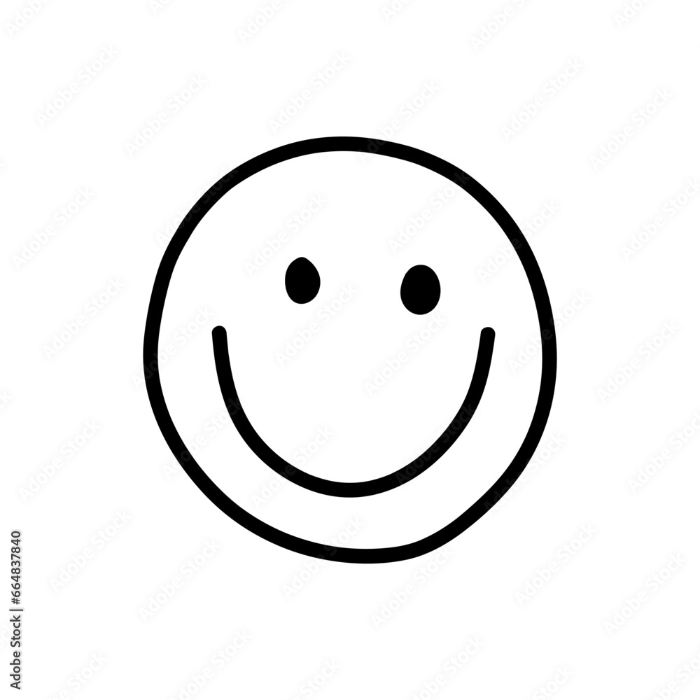 Fototapeta premium Hand-drawn doodle-style smiley illustration for cards, posters, stickers, and professional design