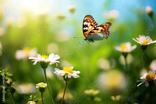 Butterfly Flying over the Meadow. © MdKamrul
