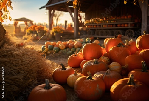 Pumpkins Laid on the Side of a Barn