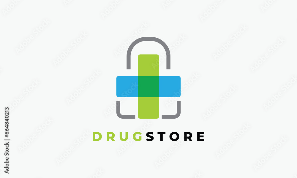 Logo vector medical drugs store clinic herbal medicine sick pharmaceutical doctor delivery commerce shop modern concept