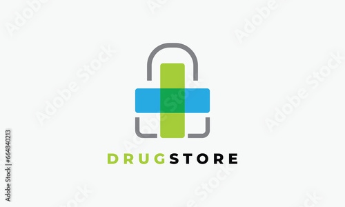 Logo vector medical drugs store clinic herbal medicine sick pharmaceutical doctor delivery commerce shop modern concept