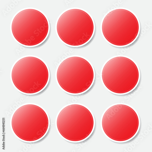 Free Download Set of red empty circle sticker, vector illustration EPS10 - GFXLoad