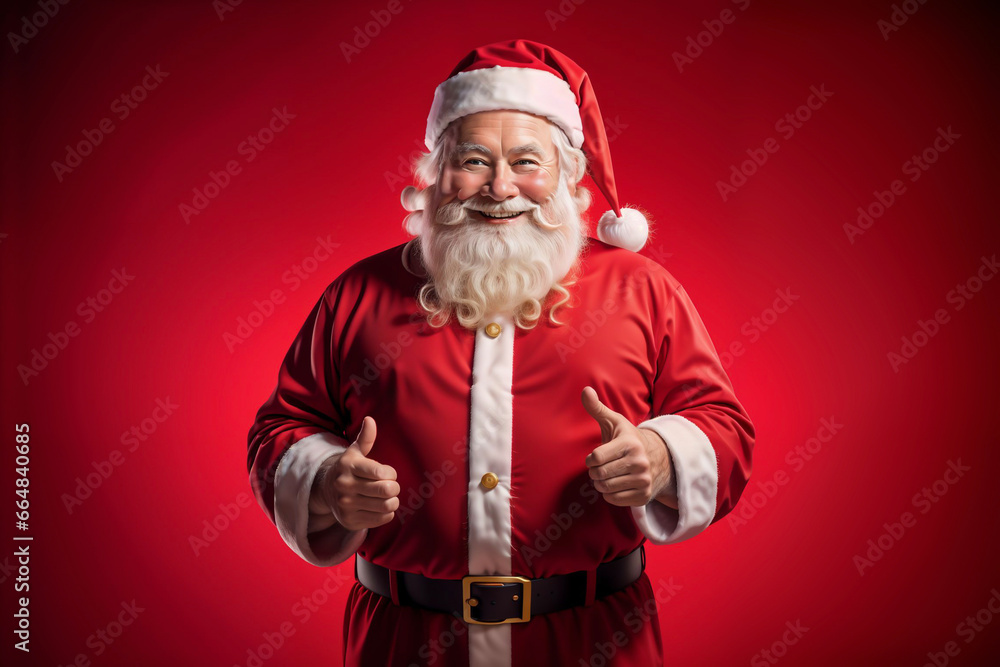 Image of Santa Claus facing forward and giving a thumbs-up. Image of Santa Claus facing forward and giving a thumbs-up.