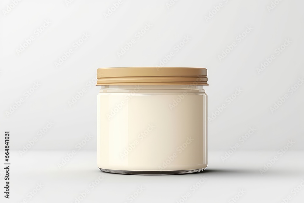 Detailed Closeup Of Modern Cream Jar Against White Backdrop Detailed Closeup Of Modern Cream Jar Against White Backdrop