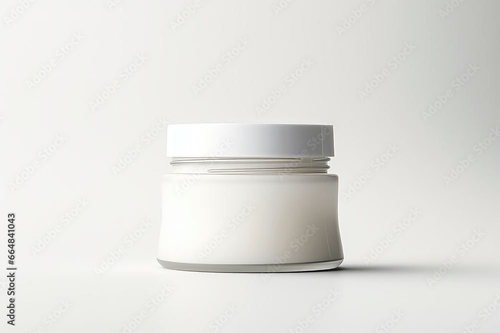 Detailed Closeup Of Modern Cream Jar Against White Backdrop Detailed Closeup Of Modern Cream Jar Against White Backdrop