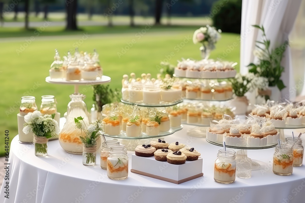 Dessert Buffet Catering For Wedding In Country Garden