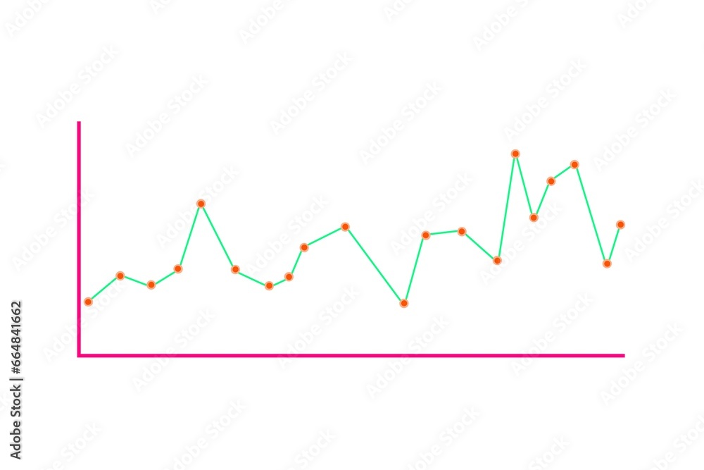 Up and Down line graph illustration on white background Up and Down line graph illustration on white background