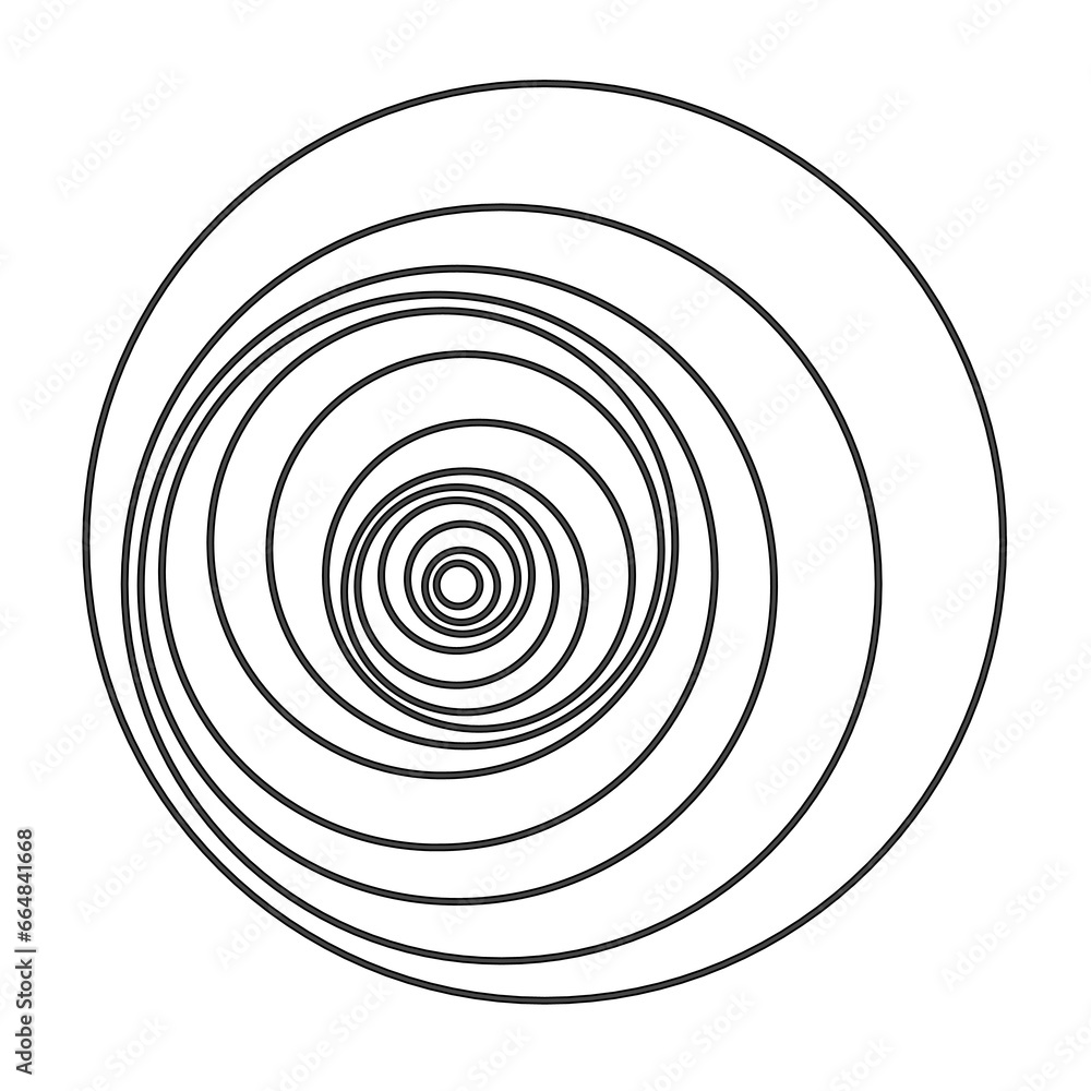 Circular spiral sound waves illustration Circular spiral sound waves illustration