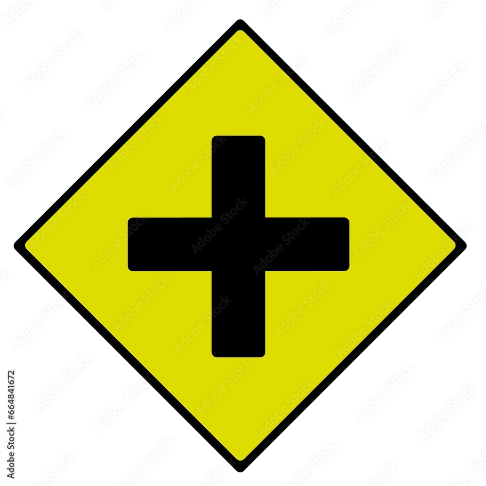 Traffic sign highway intersection sign on white background Traffic sign highway intersection sign on white background