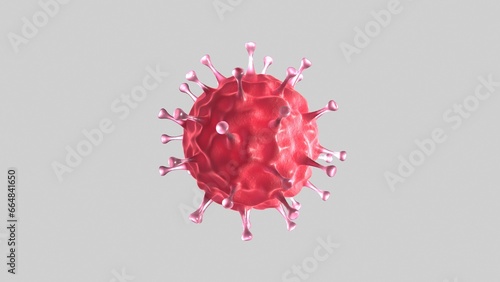 3d rendering of a virus, isolated, single, virus visualization, (ID: 664841650)