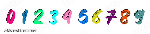 Colorful numbers zero to nine for children to learn to memorize