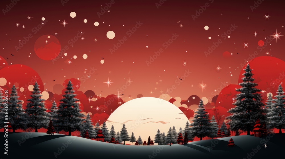 Red Christmas Background Flat Design , Merry Christmas Background , Hd Background