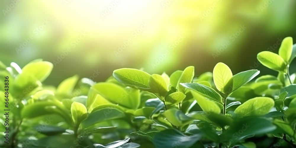 green foliage background with blur effect. generative AI green foliage background with blur effect. generative AI