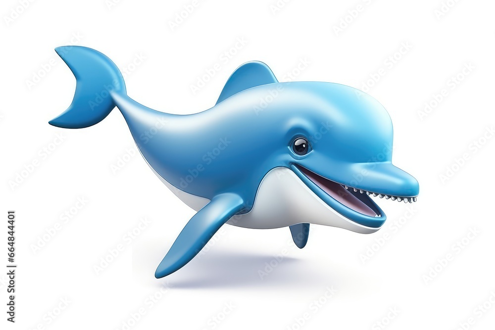 Cute D Dolphin Cartoon Icon On White Background Cute D Dolphin Cartoon Icon On White Background