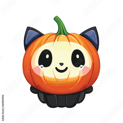 halloween pumpkin  monster with a smile