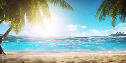 beautiful beach background during the day. generative AI