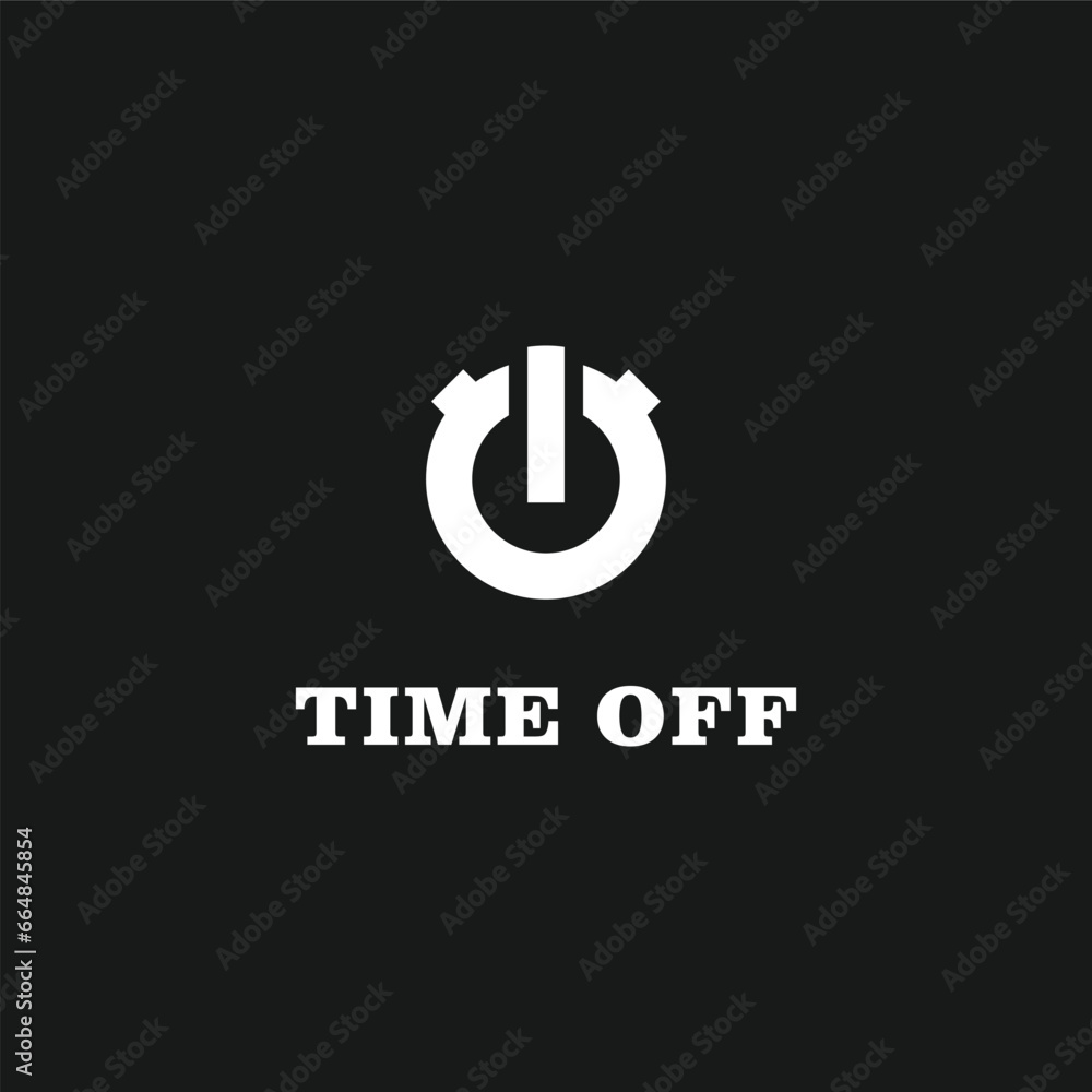 logo design flat icon off time logo design flat icon off time