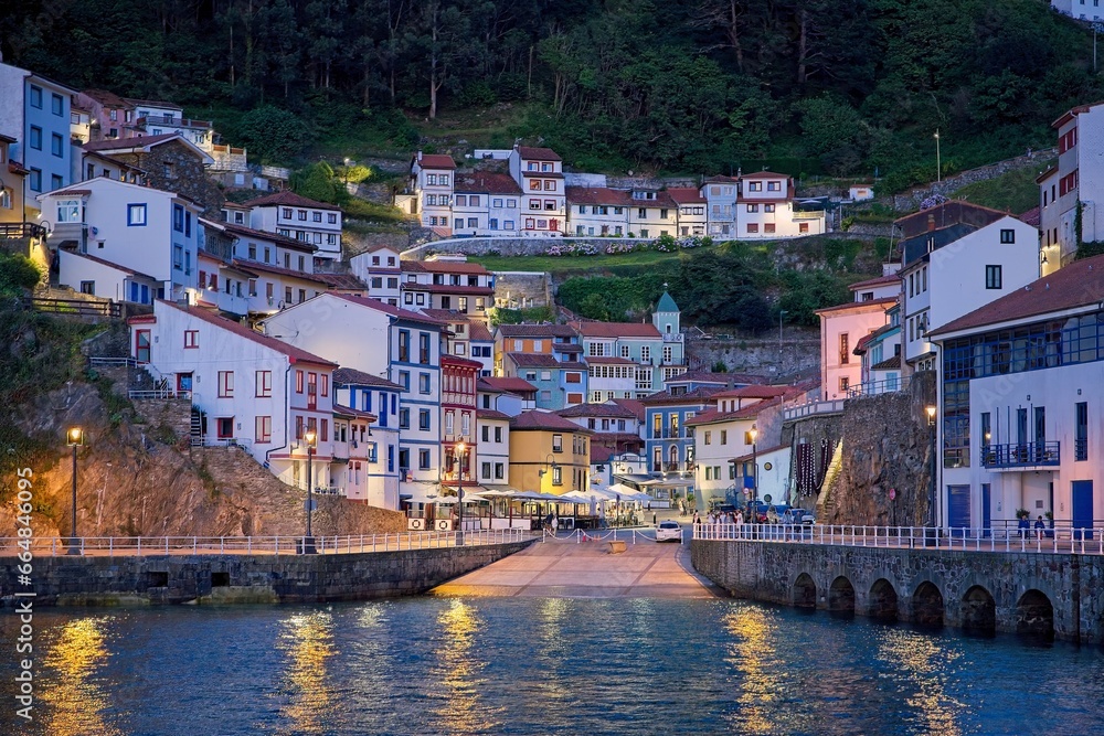 view of the coastal old town of Cudillero in Asturias, Spain