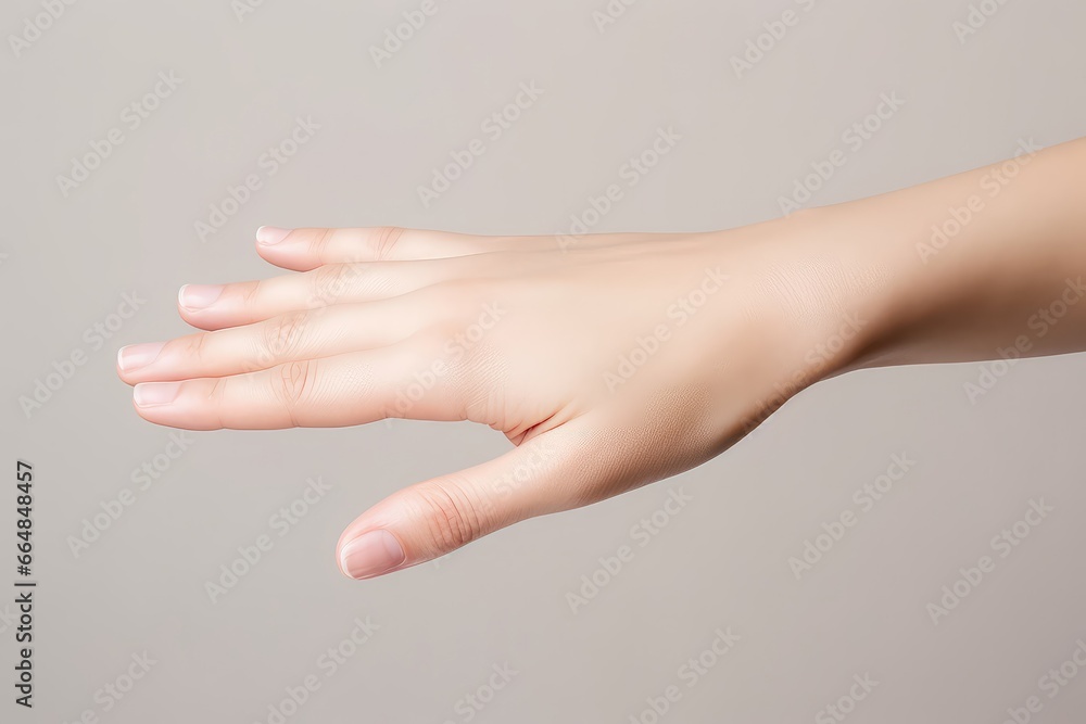 Closeup Of Manicured Womans Hand In Studio Shot