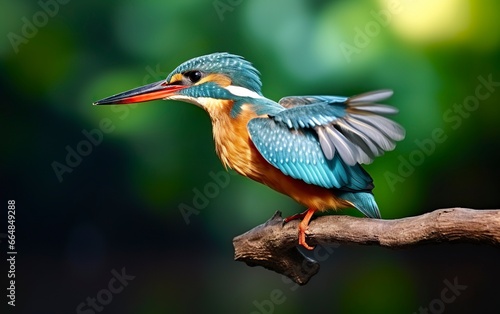 The common kingfisher wetlands bird colored feathers from different birds. © MdKamrul