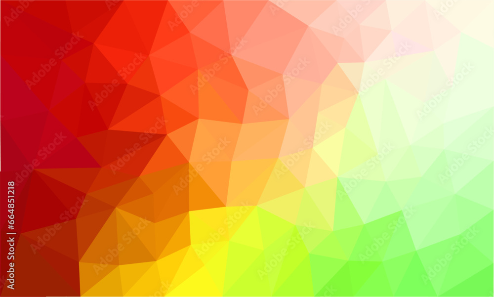 Red Green and Yellow Background with triangle square geometric pattern.bright poly abstract background texture.