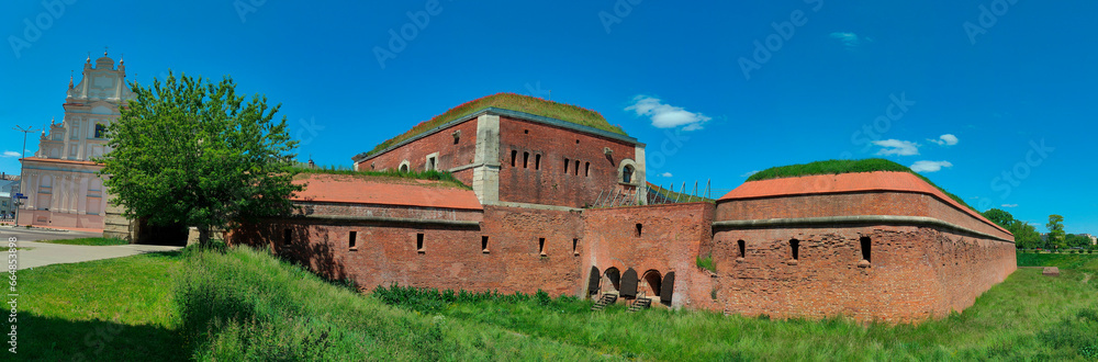 panoramic view of fortifications of the fortress and bastion in Zamosc. Poland