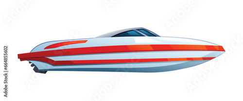 Speed boat or motor boat vector illustration isolated on white background