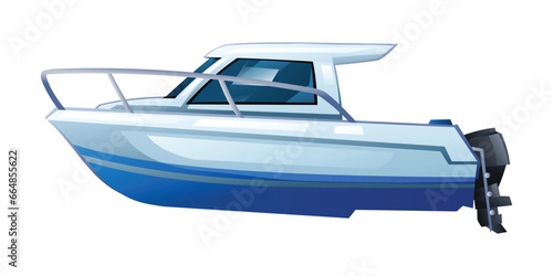 Speedboat vector illustration isolated on white background