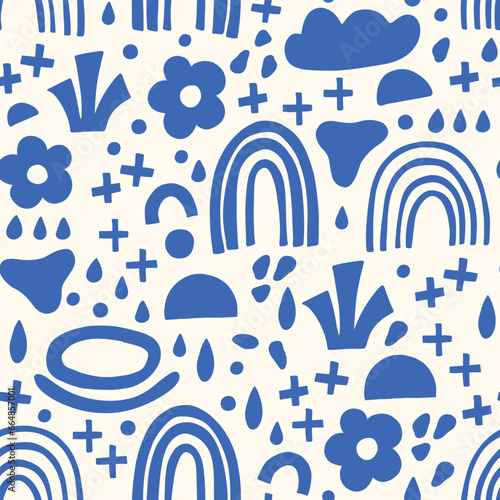 Groovy modern doodle patter...