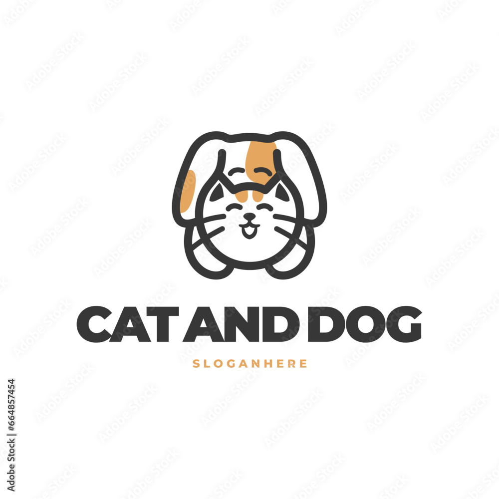 cat and dog pet cute logo vector cat and dog pet cute logo vector