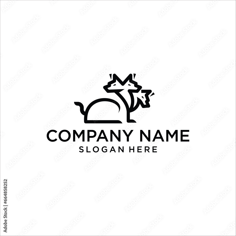 simple Cerberus line icon logo vector design, simple Cerberus line icon logo vector design,