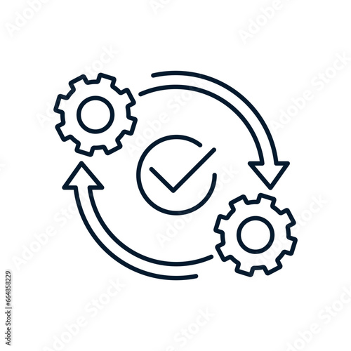 Optimization concept. Vector linear icon isolated on white background.