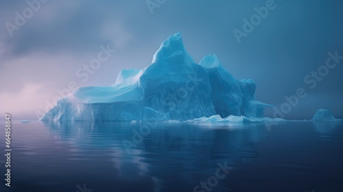 Frozen Beauty  Glacial Landscape of Snow-Capped Mountains  Icebergs  and Sea Ice
