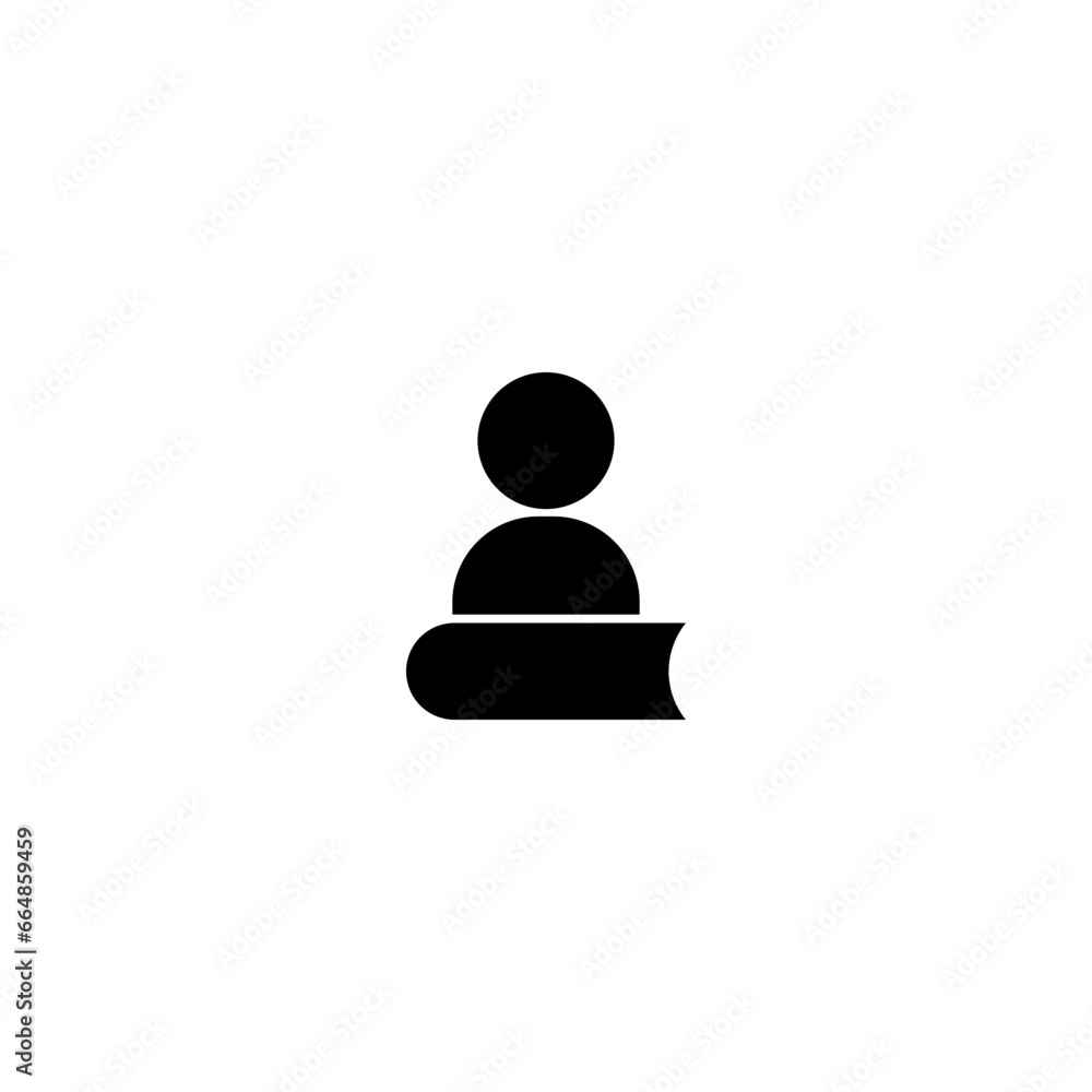 Student and book icon isolated on white background Student and book icon isolated on white background
