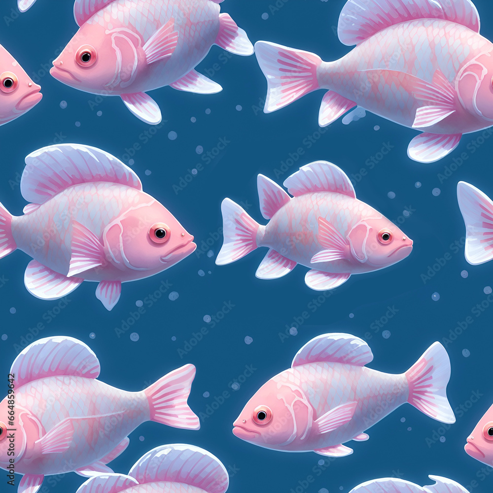 school of exotic fish, seamless pattern, generative ai school of exotic fish, seamless pattern, generative ai