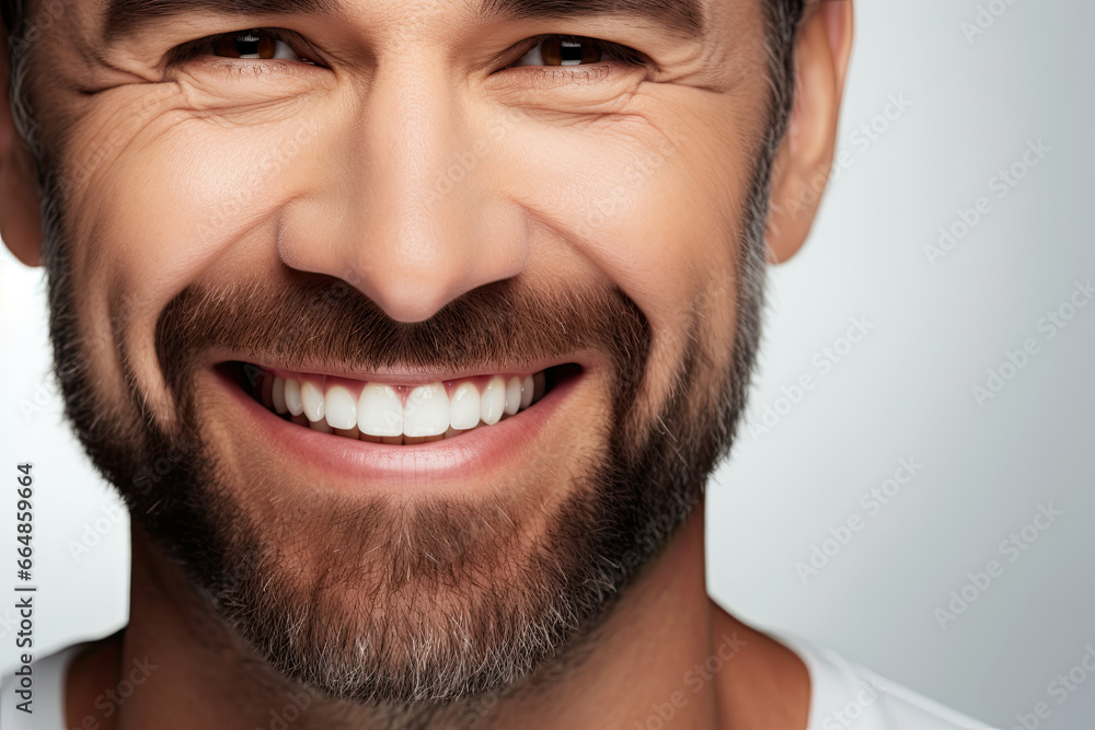 portrait of a man with a beard, happy and smiling man portrait of a man with a beard, happy and smiling man