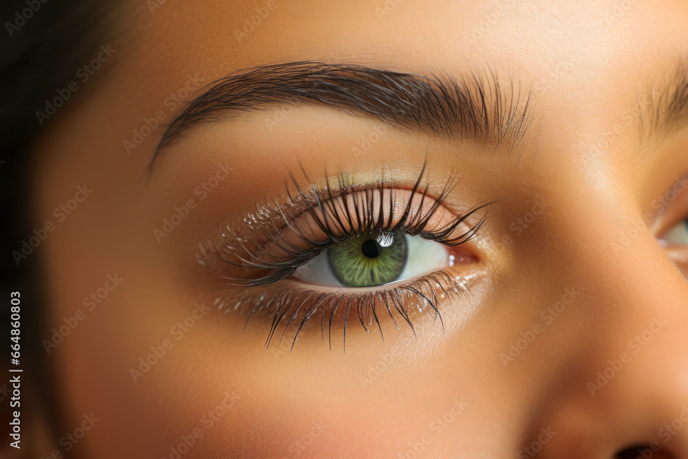 Obraz premium Beautician applying eyelash extensions to client with precision tools.