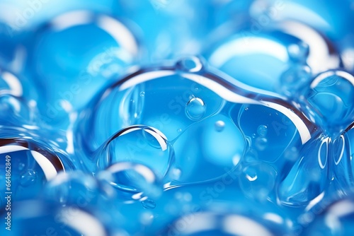Blue soap bubbles water abstract macro-foam background