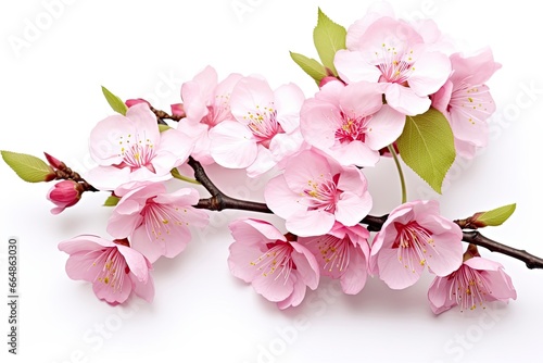 Sakura flowers isolated on white background.