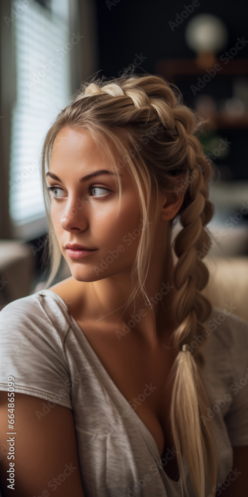 Fototapeta premium Schöne blonde Frau - Gesicht Close Up